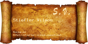 Stiefler Vilmos névjegykártya